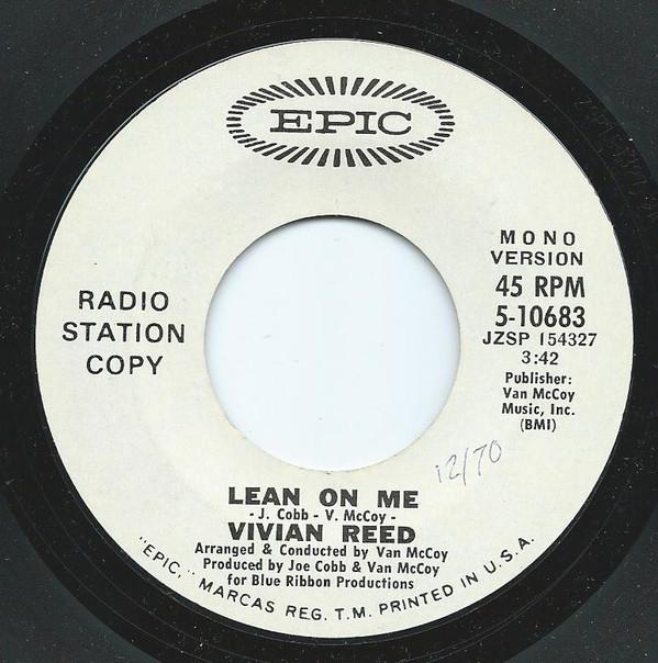 7inch Record VIVIAN REED Lean On Me 510683 Epic 1970 US SoulFunk Used
7inch Record VIVIAN REED Lean On Me 510683 Epic 1970 US SoulFunk Used