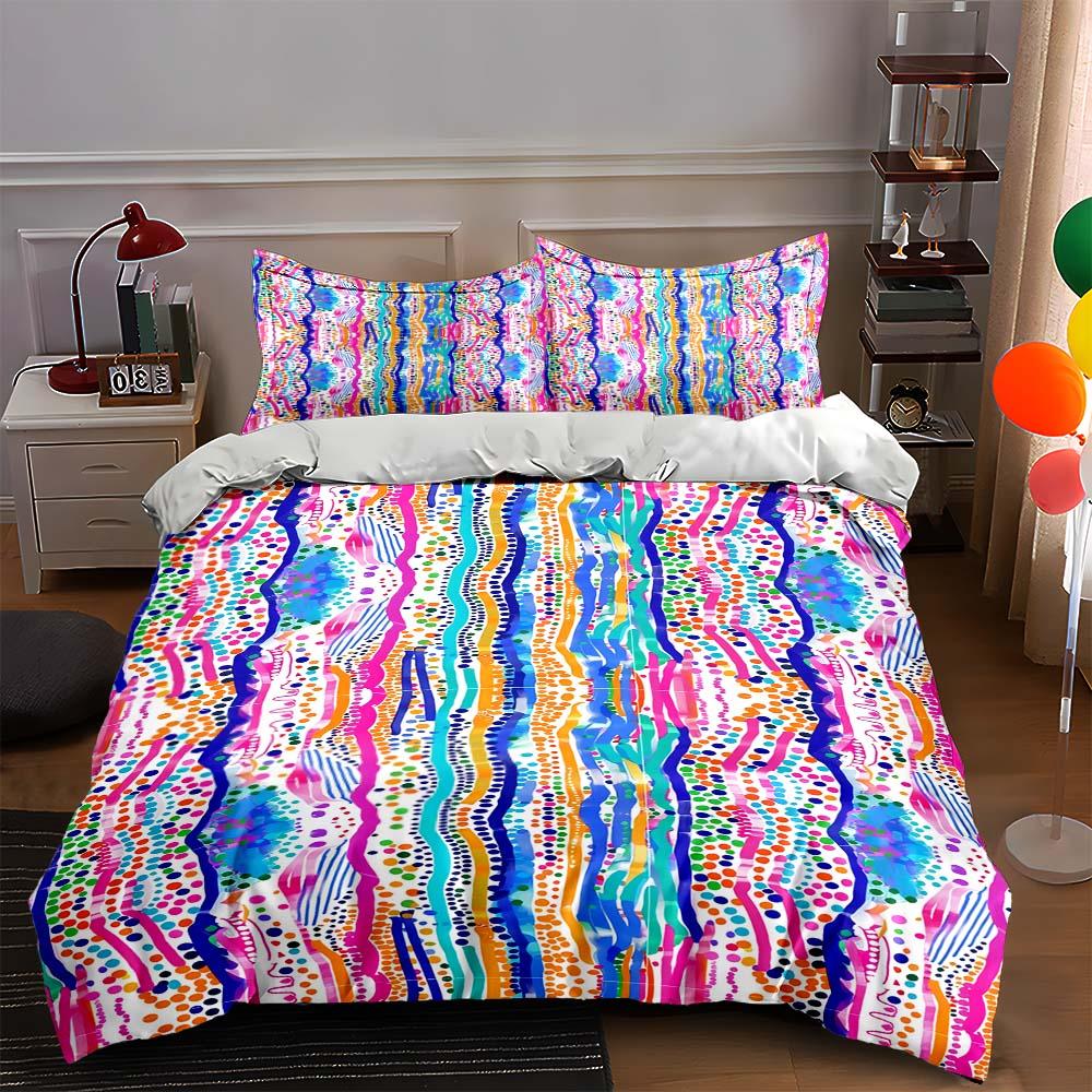 Vibrant, wavy, abstract. Bedding Duvet cover sets Duvet covers Pillowcases gifts (1 * Duvet Cover 2 * Pillowcases, without duvet insert) 135x200cm
Vibrant, wavy, abstract. Bedding Duvet cover sets Duvet covers Pillowcases gifts (1 * Duvet Cover 2 * Pillowcases, without duvet insert) 135x200cm