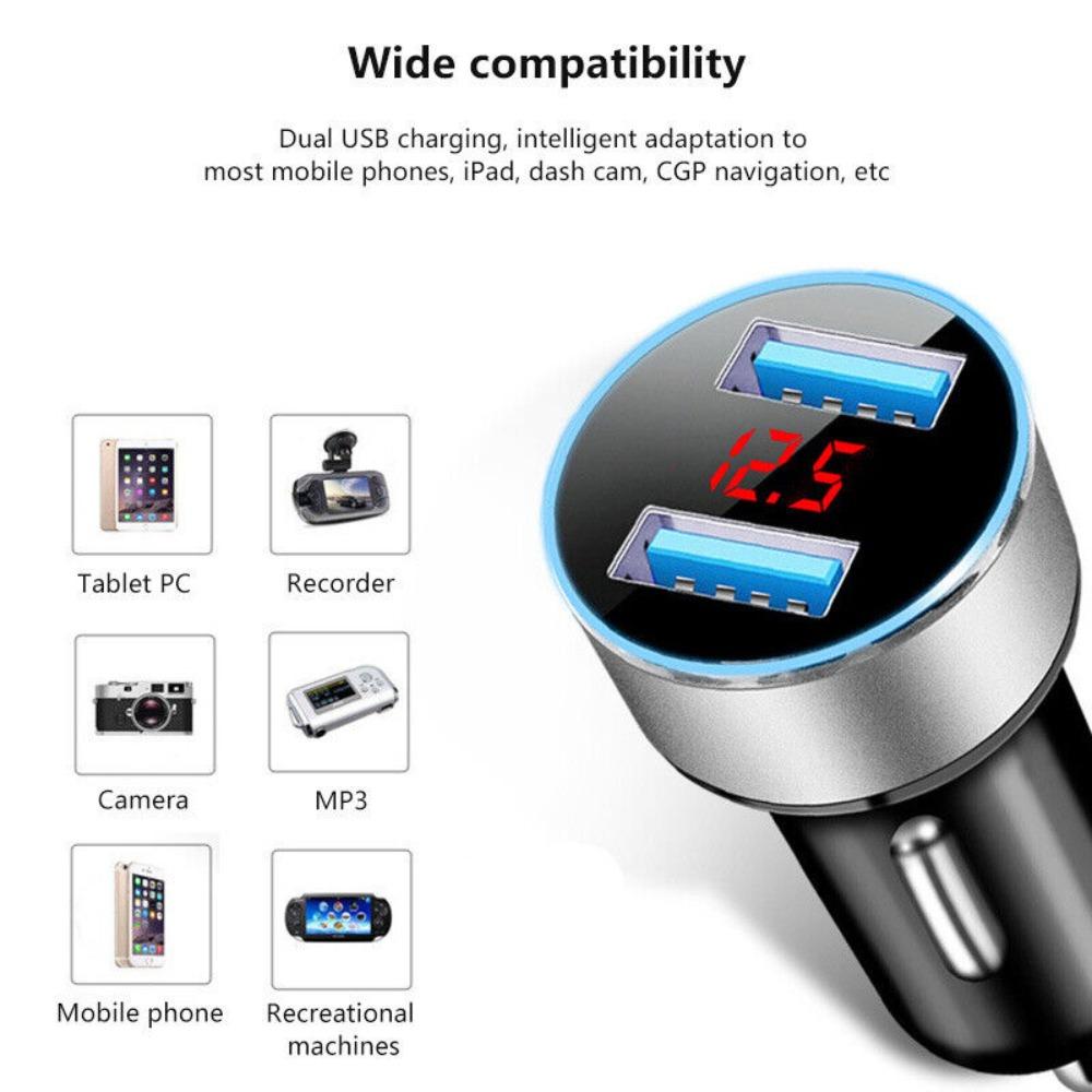 Display Dual USB LED Voltmeter 2-Port Adapter For iPhone For Samsung Cigarette Lighter Car Charger
Display Dual USB LED Voltmeter 2-Port Adapter For iPhone For Samsung Cigarette Lighter Car Charger