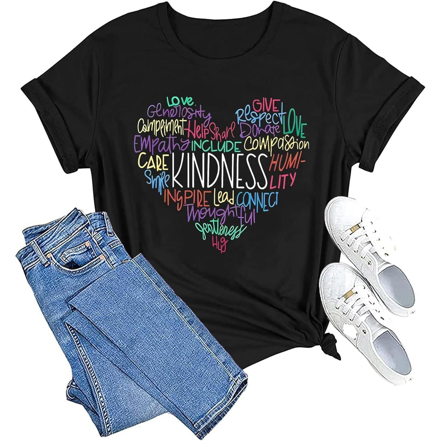 Kindness Shirt for Women Summer Casual Short Sleeve Inspirational Tee Tops XXXXXL чорний
Kindness Shirt for Women Summer Casual Short Sleeve Inspirational Tee Tops XXXXXL чорний