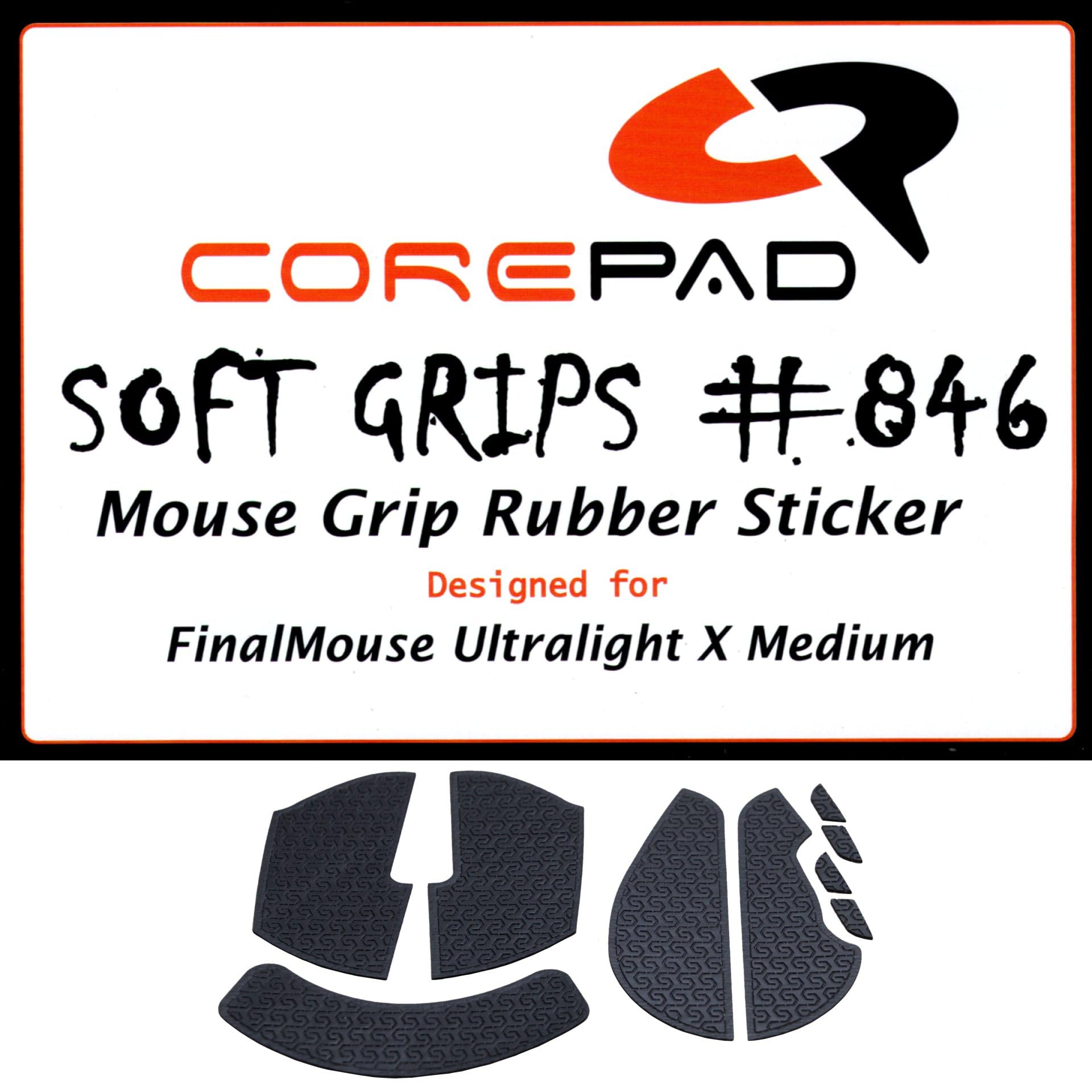 Corepad Soft Grips FinalMouse Ultralight X Medium Lion (M) Grip Tape, 1 Set, Soft Polymer Rubber (Black)
Corepad Soft Grips FinalMouse Ultralight X Medium Lion (M) Grip Tape, 1 Set, Soft Polymer Rubber (Black)
