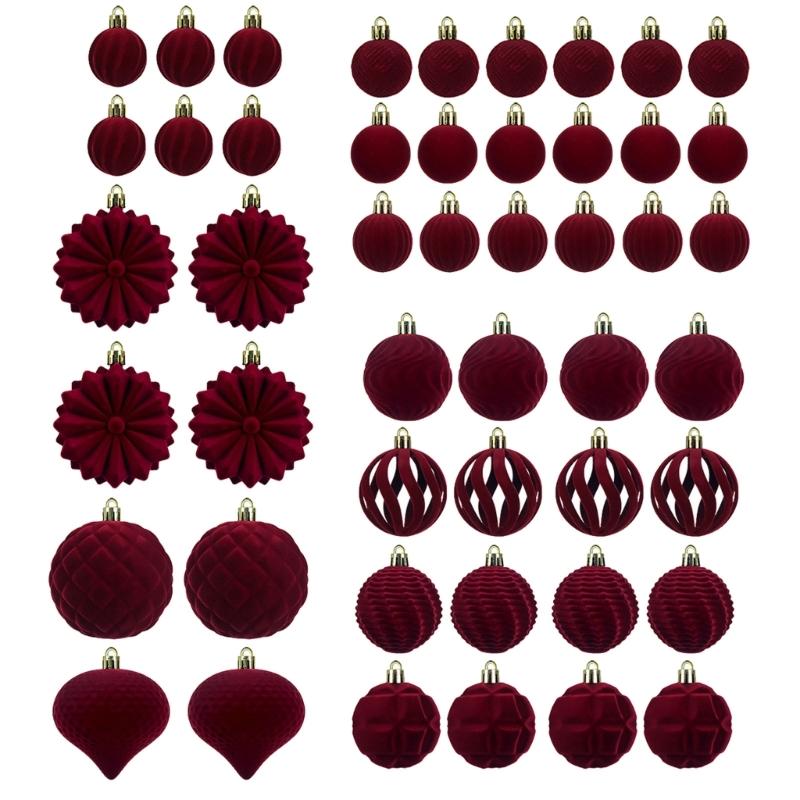 48Pcs Shatterproof Decorative Baubles Velvety Ball Ornament Christmas Tree Decorations for Wreath Mantels Embellishment бордовий
48Pcs Shatterproof Decorative Baubles Velvety Ball Ornament Christmas Tree Decorations for Wreath Mantels Embellishment бордовий