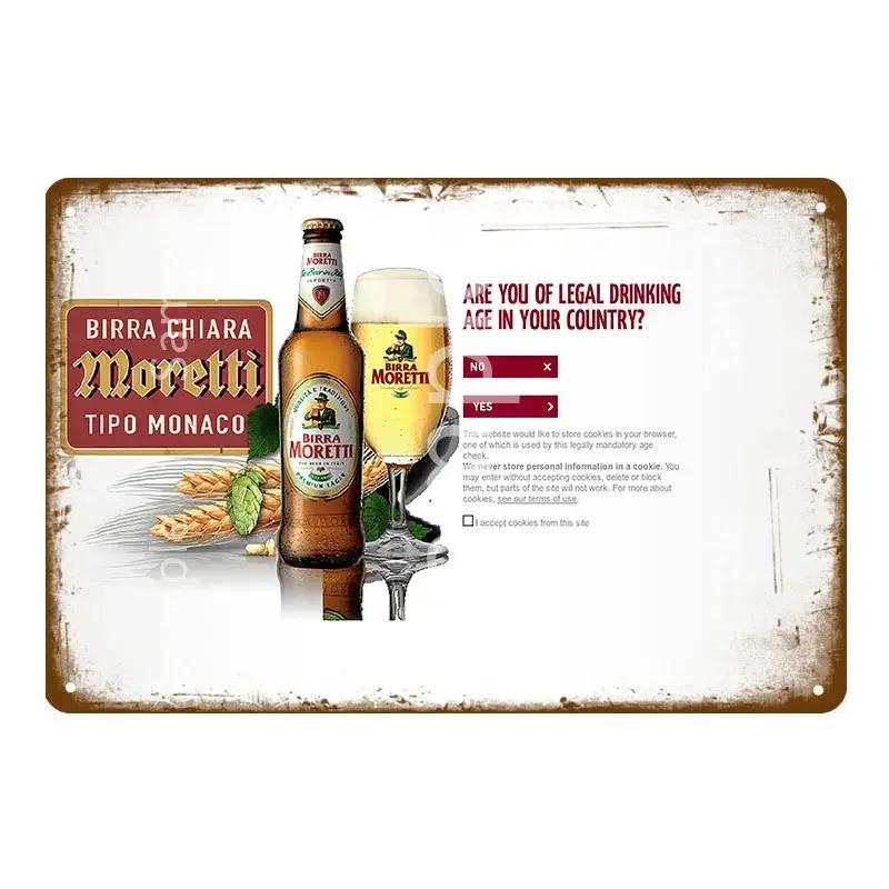 Пиво Moretti пиво метал дитячий вінтажний паб бар клуб чоловік печера олово пластини настінний декор італійський алкогольний напій метал 30x40cm(11.8x15.7inch)
Пиво Moretti пиво метал дитячий вінтажний паб бар клуб чоловік печера олово пластини настінний декор італійський алкогольний напій метал 30x40cm(11.8x15.7inch)