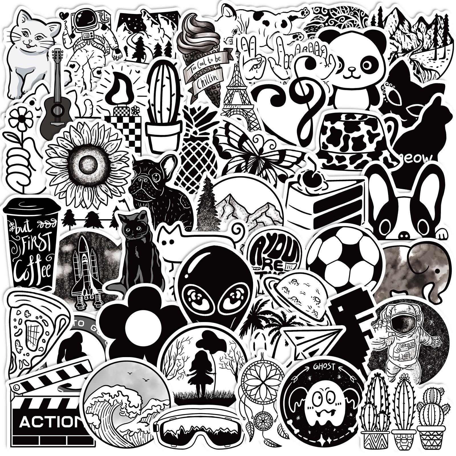 50 Creative Black And White Graffiti Stickers Black And Gray Ins Wind Panda Stickers
50 Creative Black And White Graffiti Stickers Black And Gray Ins Wind Panda Stickers