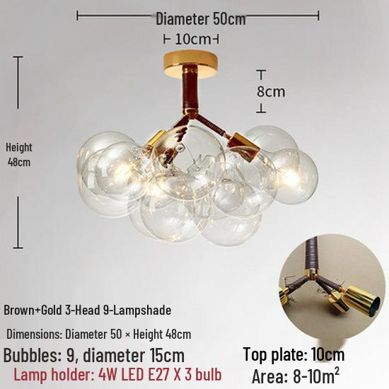 Nordic Romantic Bubble Lamp - Creative Glass Pendant for Children s Room, Living Room, or Restaurant. Warm Light
Nordic Romantic Bubble Lamp - Creative Glass Pendant for Children s Room, Living Room, or Restaurant. Warm Light