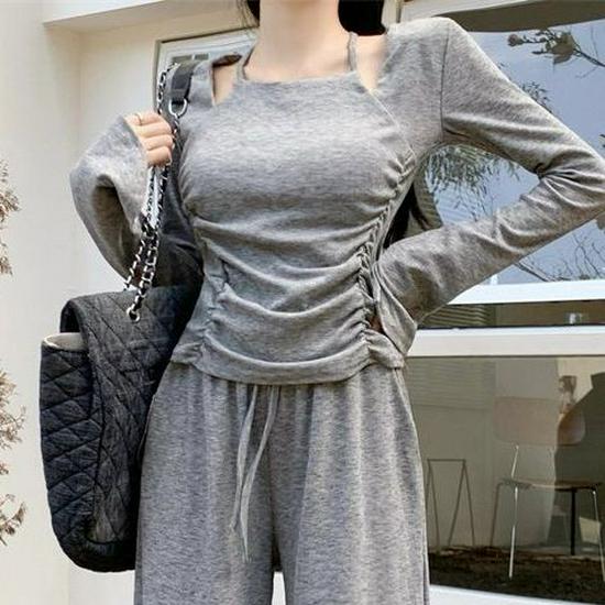 Elegant Early Autumn Women s Set: Spicy Long Sleeve T-shirt & High Waist Wide Leg Pants 2XL
Elegant Early Autumn Women s Set: Spicy Long Sleeve T-shirt & High Waist Wide Leg Pants 2XL