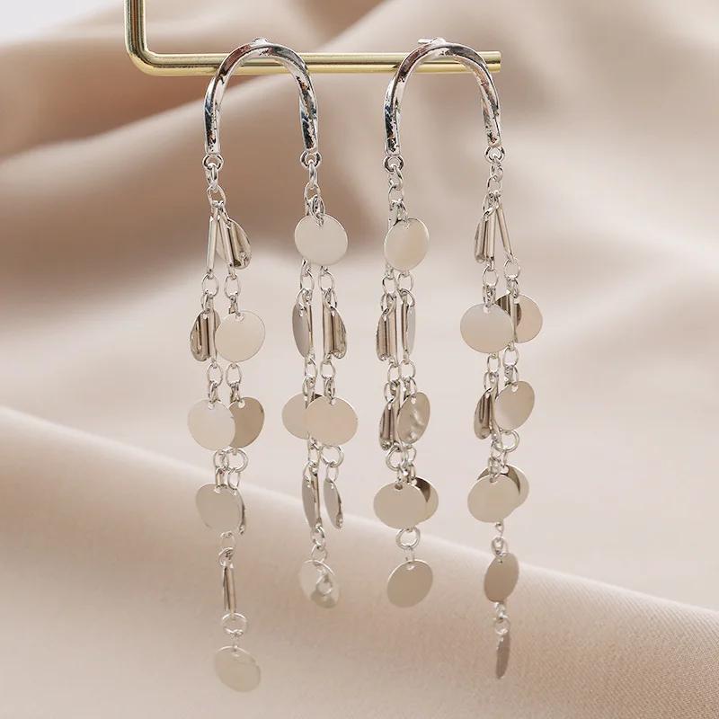 Korea Style Round Sequin Long Tassel Earrings for Women Girls Temperament Silver Color Dangle Earrings Party Jewelry Accessoires
Korea Style Round Sequin Long Tassel Earrings for Women Girls Temperament Silver Color Dangle Earrings Party Jewelry Accessoires