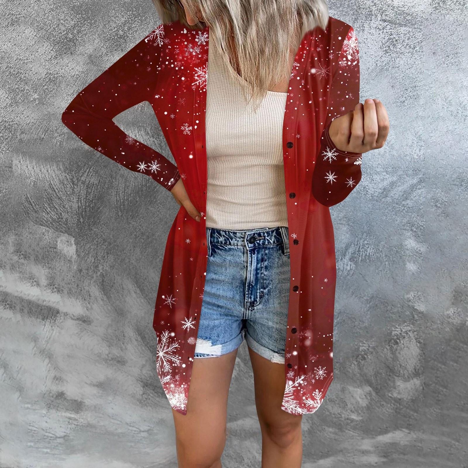 Жіноче модне повсякденне пальто з кардиганом із принтом і довгими рукавами середньої довжини S Кіновар
Жіноче модне повсякденне пальто з кардиганом із принтом і довгими рукавами середньої довжини S Кіновар