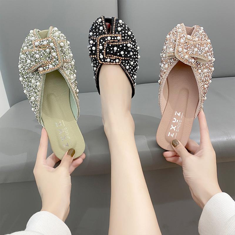 Fish mouth sandals women s spring new fashion outer wear flat-bottomed rhinestone bag head half slippers lazy shoes 35 чорний
Fish mouth sandals women s spring new fashion outer wear flat-bottomed rhinestone bag head half slippers lazy shoes 35 чорний