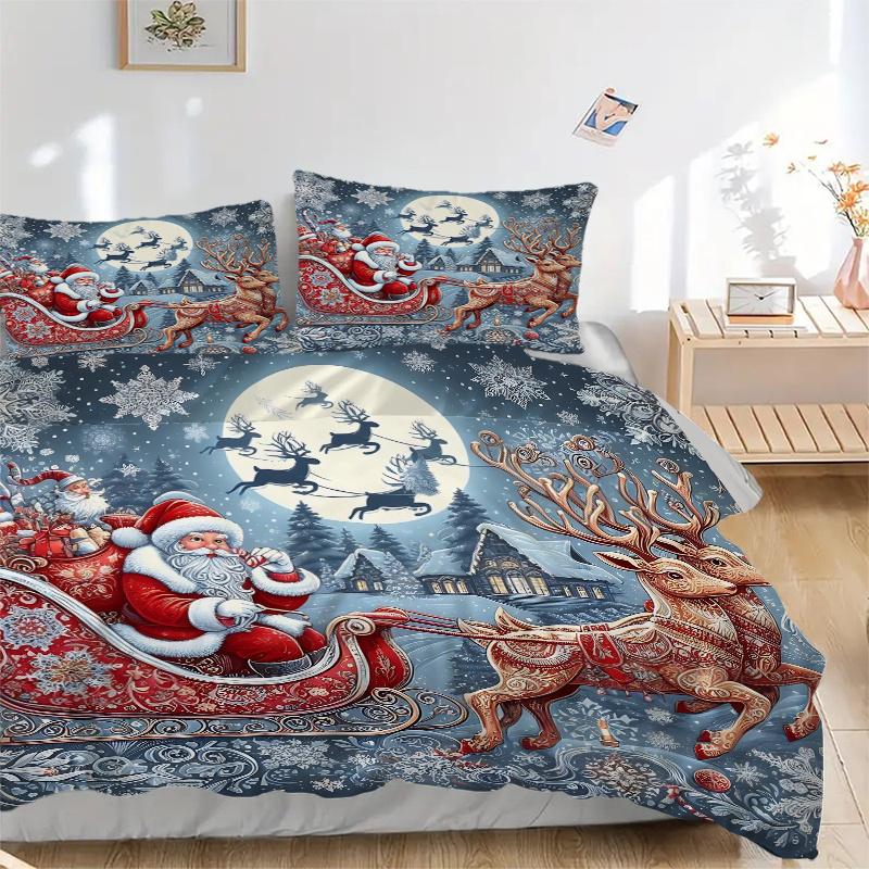 3pc Christmas Santa Claus Reindeer Snowflake Home Bedding Set-Festive Decoration for Bedroom,Guest Roo 1144a 135x200cm
3pc Christmas Santa Claus Reindeer Snowflake Home Bedding Set-Festive Decoration for Bedroom,Guest Roo 1144a 135x200cm