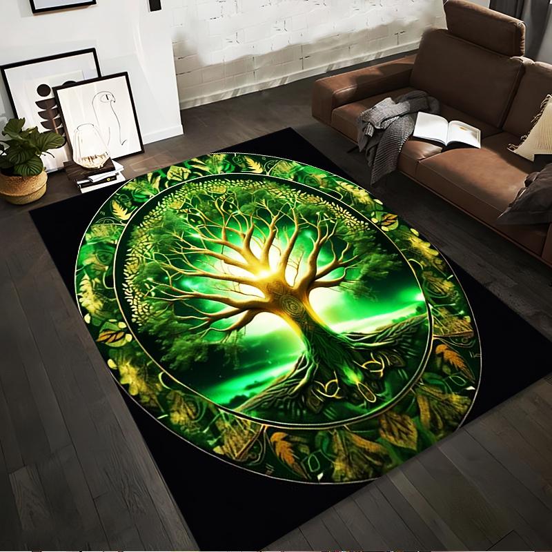 Round Carpet Nordic Style Glowing Tree of Life Art Green Design Suitable for use as an anti-slip for living room bedroom sofas 40x60cm( 15x23in )
Round Carpet Nordic Style Glowing Tree of Life Art Green Design Suitable for use as an anti-slip for living room bedroom sofas 40x60cm( 15x23in )