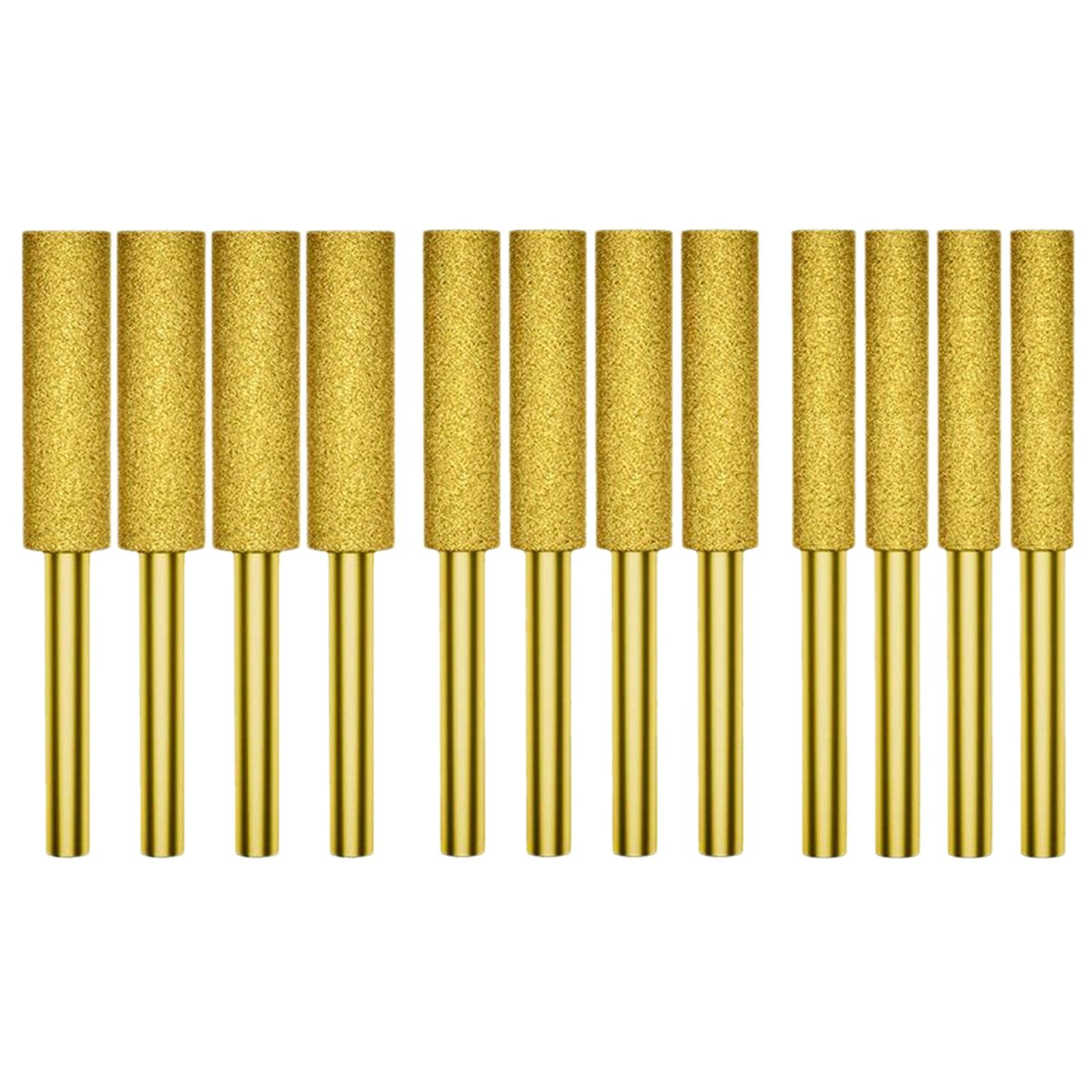 12 шт. Алмазные борфрезы Шлифовальная головка Подходит для цепей бензопил Электрический напильник с высокой эффективностью и долговечностью золотой
12 шт. Алмазные борфрезы Шлифовальная головка Подходит для цепей бензопил Электрический напильник с высокой эффективностью и долговечностью золотой