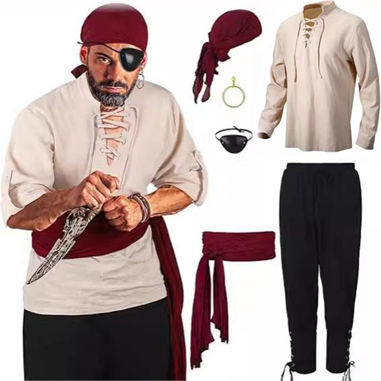 Мужской костюм пирата на Хэллоуин, мужской сценический костюм, косплей костюм M
Мужской костюм пирата на Хэллоуин, мужской сценический костюм, косплей костюм M