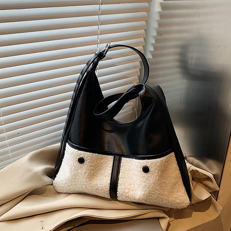 Fashi Lamb Wool Pocket PU Splicing Tote Bag Women s New Autumn Winter Versatile Retro Handbags High End One Shoulder Bag (30cm<Max Length<50cm) чёрный
Fashi Lamb Wool Pocket PU Splicing Tote Bag Women s New Autumn Winter Versatile Retro Handbags High End One Shoulder Bag (30cm<Max Length<50cm) чёрный