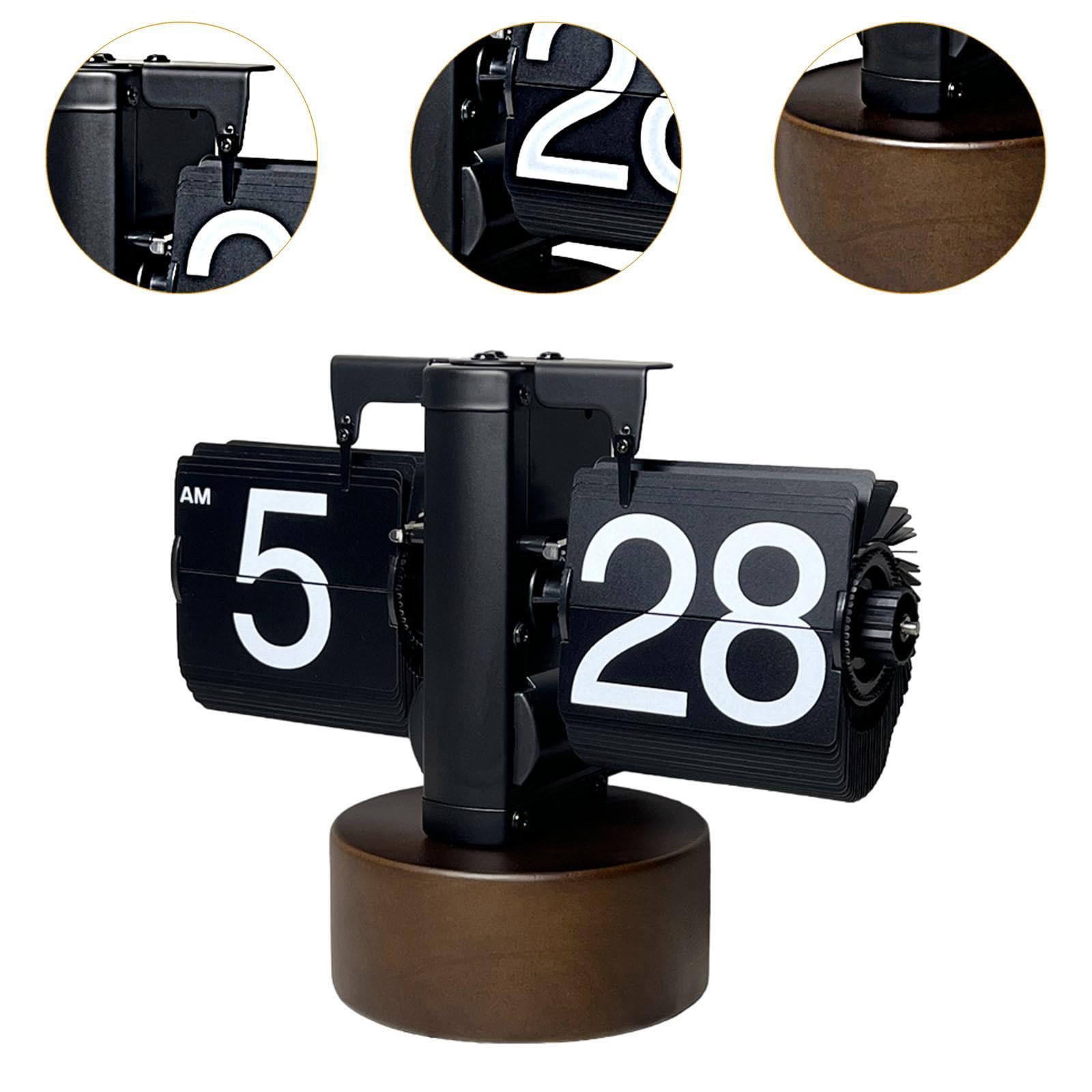 Retro Auto Flip Clock with Walnut Round Base for Home Living Balance Mechanical Desk Flip Clock Black
Retro Auto Flip Clock with Walnut Round Base for Home Living Balance Mechanical Desk Flip Clock Black