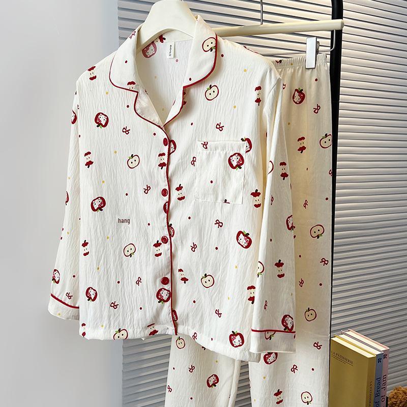 Women s Cartoon Cloud Cotton Pajama Set - Long Sleeve Lapel Cardigan for Spring/Autumn M-L
Women s Cartoon Cloud Cotton Pajama Set - Long Sleeve Lapel Cardigan for Spring/Autumn M-L