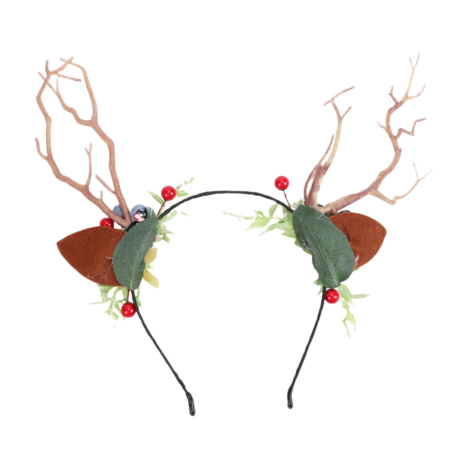 Deer Antler Flower Crown Headband Fairy Flower Reindeer Cosplay Headdress with Lace Ears Blueberry Berry Tree Branch Decoration for Women
Deer Antler Flower Crown Headband Fairy Flower Reindeer Cosplay Headdress with Lace Ears Blueberry Berry Tree Branch Decoration for Women