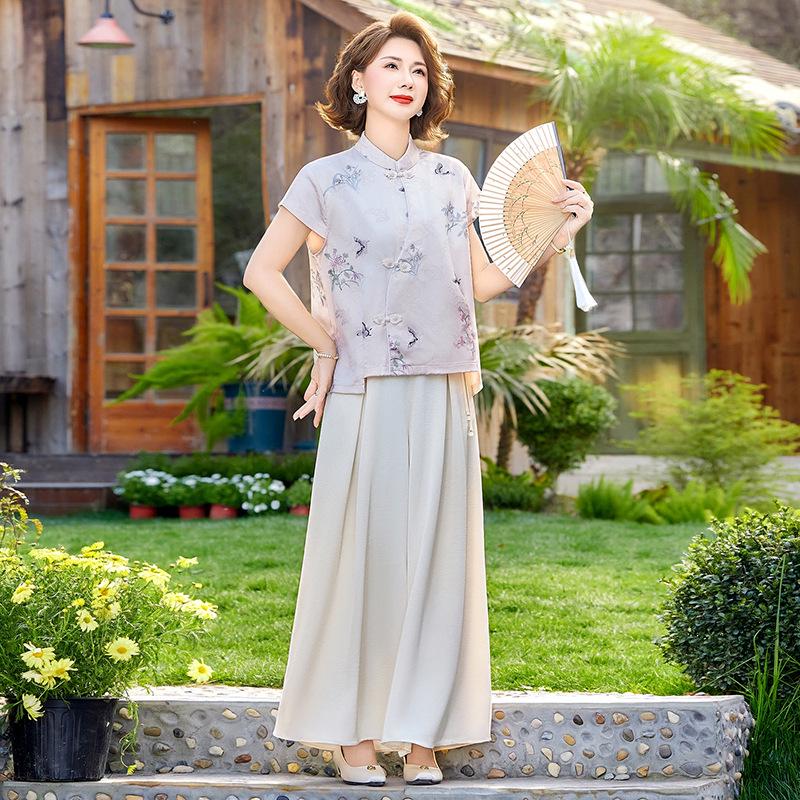 2026 Summer Chinese Style Short Sleeve Suit for Middle-Aged & Elderly: Printed Top & Two-Piece Set 3XL светло-розовый
2026 Summer Chinese Style Short Sleeve Suit for Middle-Aged & Elderly: Printed Top & Two-Piece Set 3XL светло-розовый