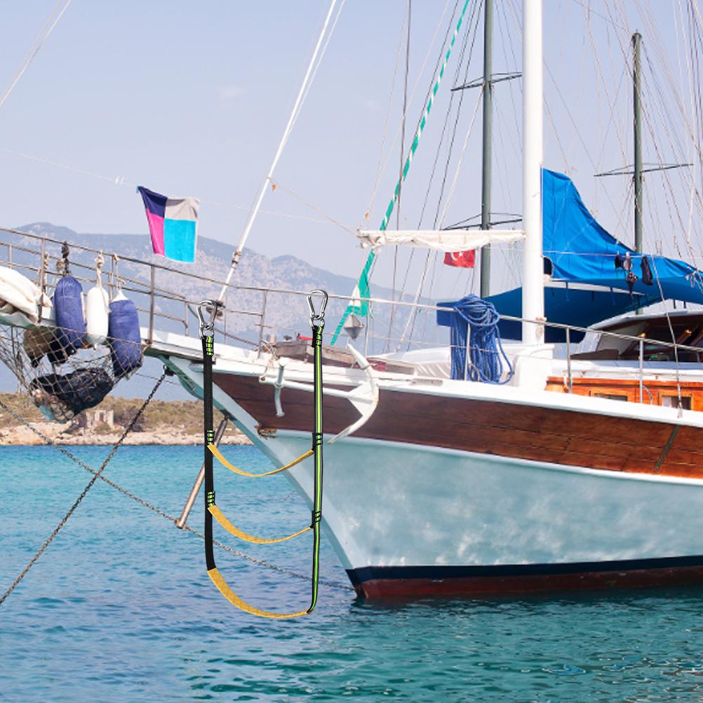 3-ступенчатая лодочная веревочная лестница из нейлоновой ленты для посадки на борт портативная рыболовная веревочная лестница для надувной лодки