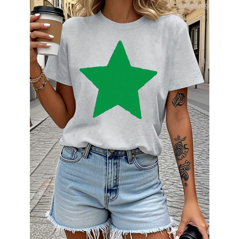 Women Casual T-Shirt with Large Green Star Harajuku Sleeve Casual Women s T-shirt Clothing Street Tops Tees Clothes 3XL
Women Casual T-Shirt with Large Green Star Harajuku Sleeve Casual Women s T-shirt Clothing Street Tops Tees Clothes 3XL