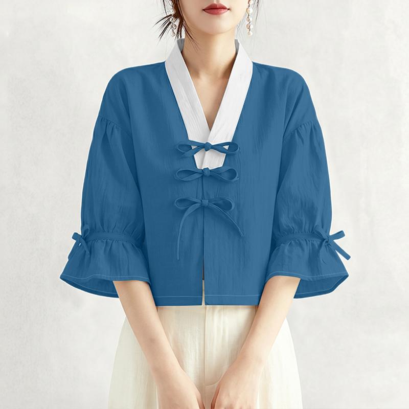 ZANZEA Women Lace Up V-Neck Casual 3/4 Sleeve Elegant Loose Blouse M синий
ZANZEA Women Lace Up V-Neck Casual 3/4 Sleeve Elegant Loose Blouse M синий