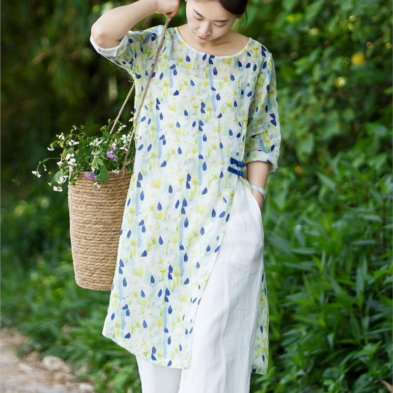 Johnature льняной принт с круглым вырезом средней длины, модель Cheongsam, осенняя женская свободная винтажная рубашка в китайском стиле
Johnature льняной принт с круглым вырезом средней длины, модель Cheongsam, осенняя женская свободная винтажная рубашка в китайском стиле