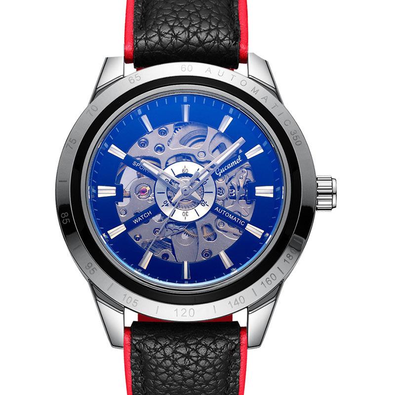 Кожаный наконечник GUCAMEL Business Fashion с механическими часами с полыми отверстиями
Кожаный наконечник GUCAMEL Business Fashion с механическими часами с полыми отверстиями