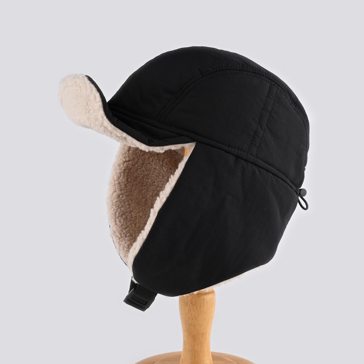 Шапка-пилот мужская и женская зимняя утолщенная теплая подшлемник защита ушей шапка для улицы велосипедная холодная шапка тренд one size fits all чёрный