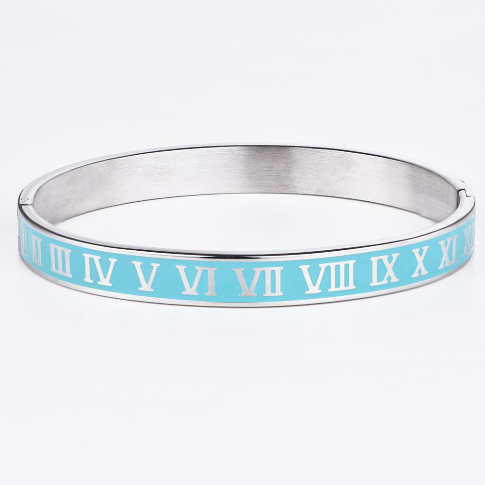 New Design Cuff Bracelet Bangle Stainless Steel Bracelet Enamel Carving Roman Numeral Couple Roman Bangle for Men Women Jewelry 19CM срібні зелений колір
New Design Cuff Bracelet Bangle Stainless Steel Bracelet Enamel Carving Roman Numeral Couple Roman Bangle for Men Women Jewelry 19CM срібні зелений колір