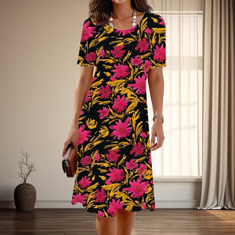 Женская мода изящный цветочный принт лето весна короткий рукав О-образный вырез повседневные платья 2XL красный
Женская мода изящный цветочный принт лето весна короткий рукав О-образный вырез повседневные платья 2XL красный