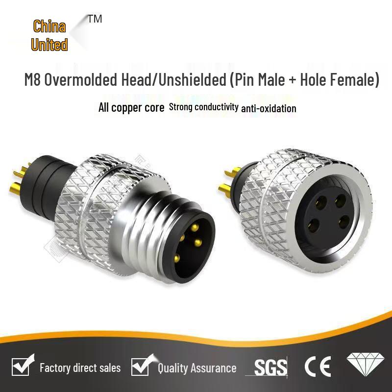 M8 IP68 Waterproof Plastic-Coated Aviation Plug Sensor Connector, A/B Latch, Unshielded/Shielded Options M12 Unshielded A-Latch 3-Pin Male
M8 IP68 Waterproof Plastic-Coated Aviation Plug Sensor Connector, A/B Latch, Unshielded/Shielded Options M12 Unshielded A-Latch 3-Pin Male