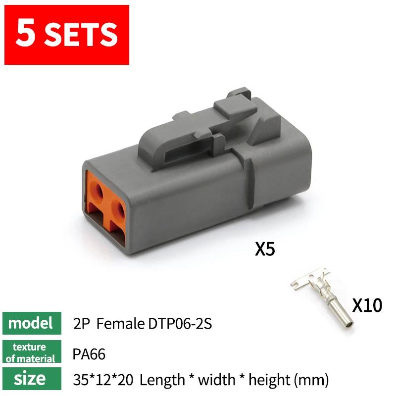 5Sets DTP06-2S Dechi type 2-hole automotive waterproof connector high current heavy-duty truck harness plug DTP04-2P
5Sets DTP06-2S Dechi type 2-hole automotive waterproof connector high current heavy-duty truck harness plug DTP04-2P