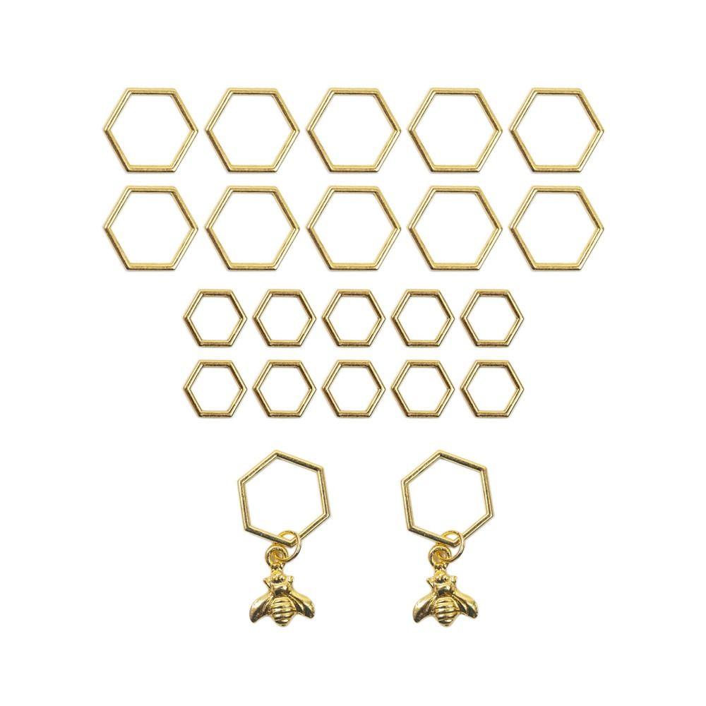 1set Creative Simple Practical Hexagon Bee Pendants Locking Stitch Markers Crochet Locking Needle Clip Marker Sewing Supplies Kn
1set Creative Simple Practical Hexagon Bee Pendants Locking Stitch Markers Crochet Locking Needle Clip Marker Sewing Supplies Kn