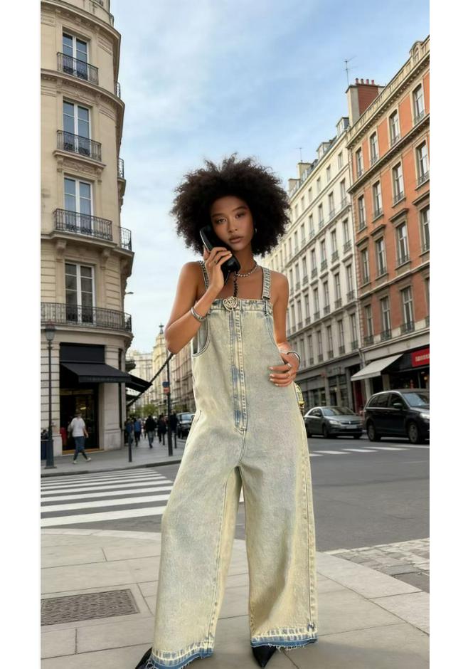 Retro High-Waisted Wide-Leg Distressed Denim Overalls for Women - Spicy Style Fashion Trend One Size світло-синій колір
Retro High-Waisted Wide-Leg Distressed Denim Overalls for Women - Spicy Style Fashion Trend One Size світло-синій колір