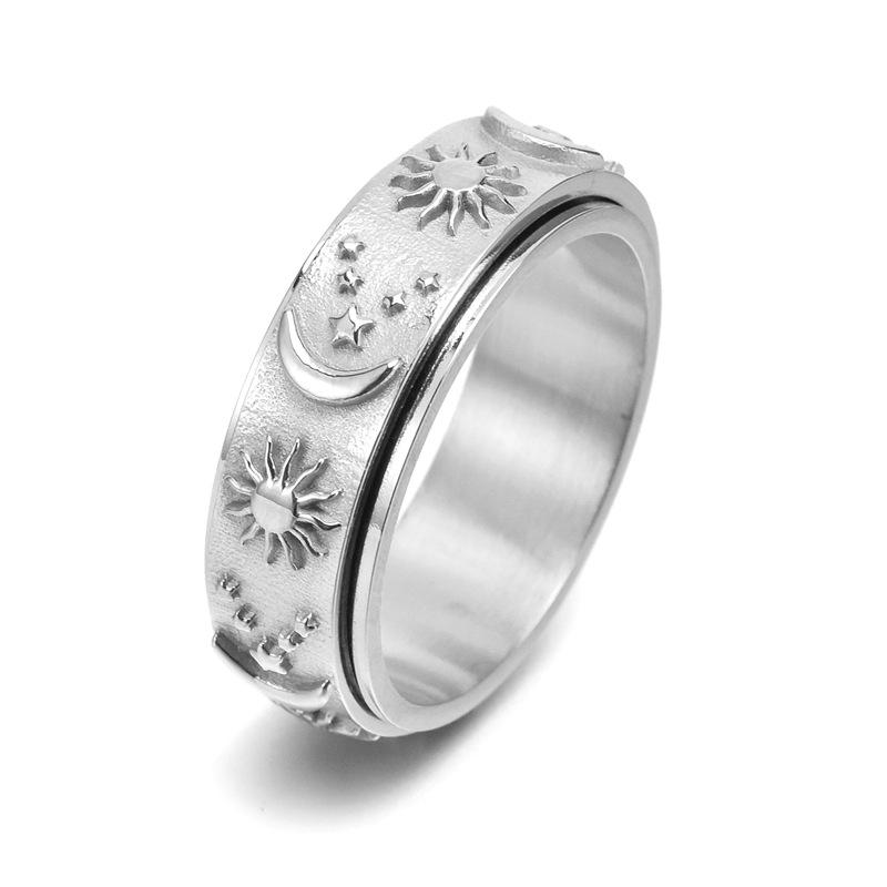 Titanium Steel Rotating Star, Moon & Sun Ring for Men - Stylish Jewelry Piece Size 11 серебряный
Titanium Steel Rotating Star, Moon & Sun Ring for Men - Stylish Jewelry Piece Size 11 серебряный