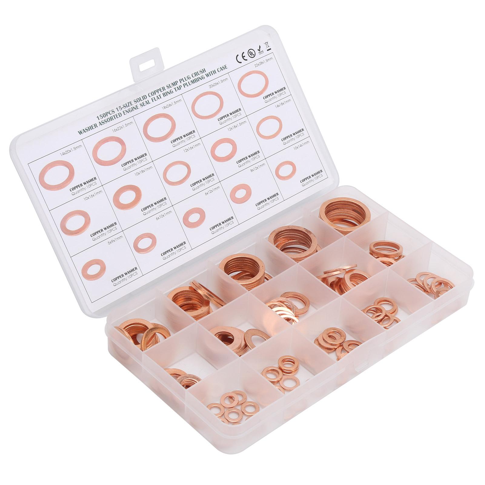 150 шт. Плоское уплотнительное кольцо Медная прокладка Уплотнительное кольцо Прокладка Уплотнительное кольцо Шайба