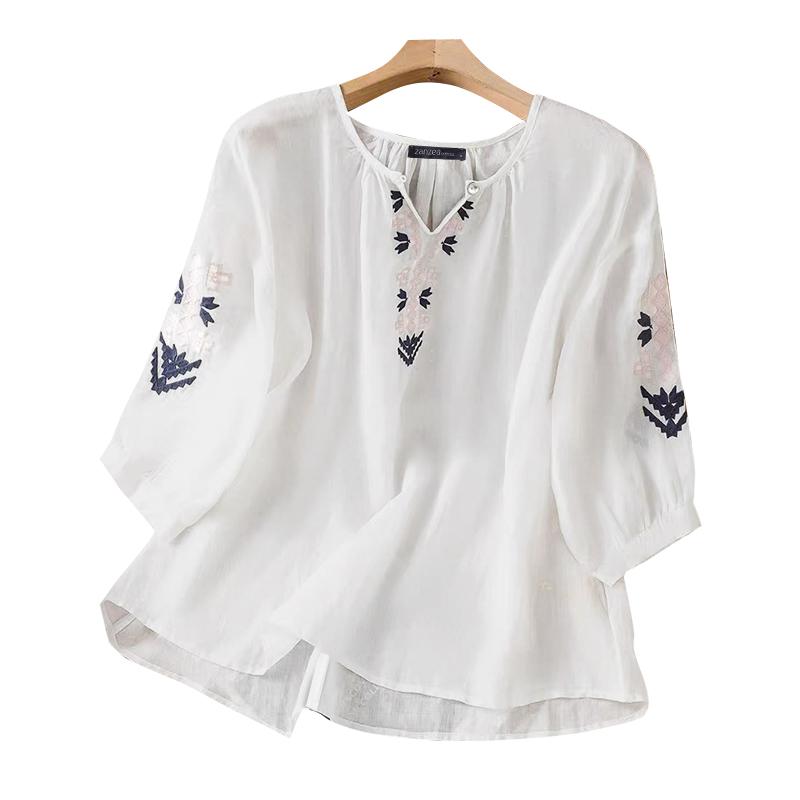 ZANZEA Женская повседневная блузка с цветочной вышивкой, рукав 3/4, свободного кроя L белый
ZANZEA Женская повседневная блузка с цветочной вышивкой, рукав 3/4, свободного кроя L белый