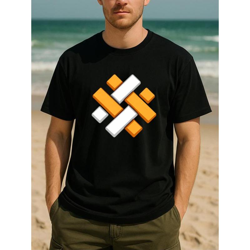 Orange and White Geometric Cross Pattern. Trendy and Unique Style Soft and Breathable T-shirt, Simple and Fashionable for Men, Round-neck Top 4XL чорний
Orange and White Geometric Cross Pattern. Trendy and Unique Style Soft and Breathable T-shirt, Simple and Fashionable for Men, Round-neck Top 4XL чорний