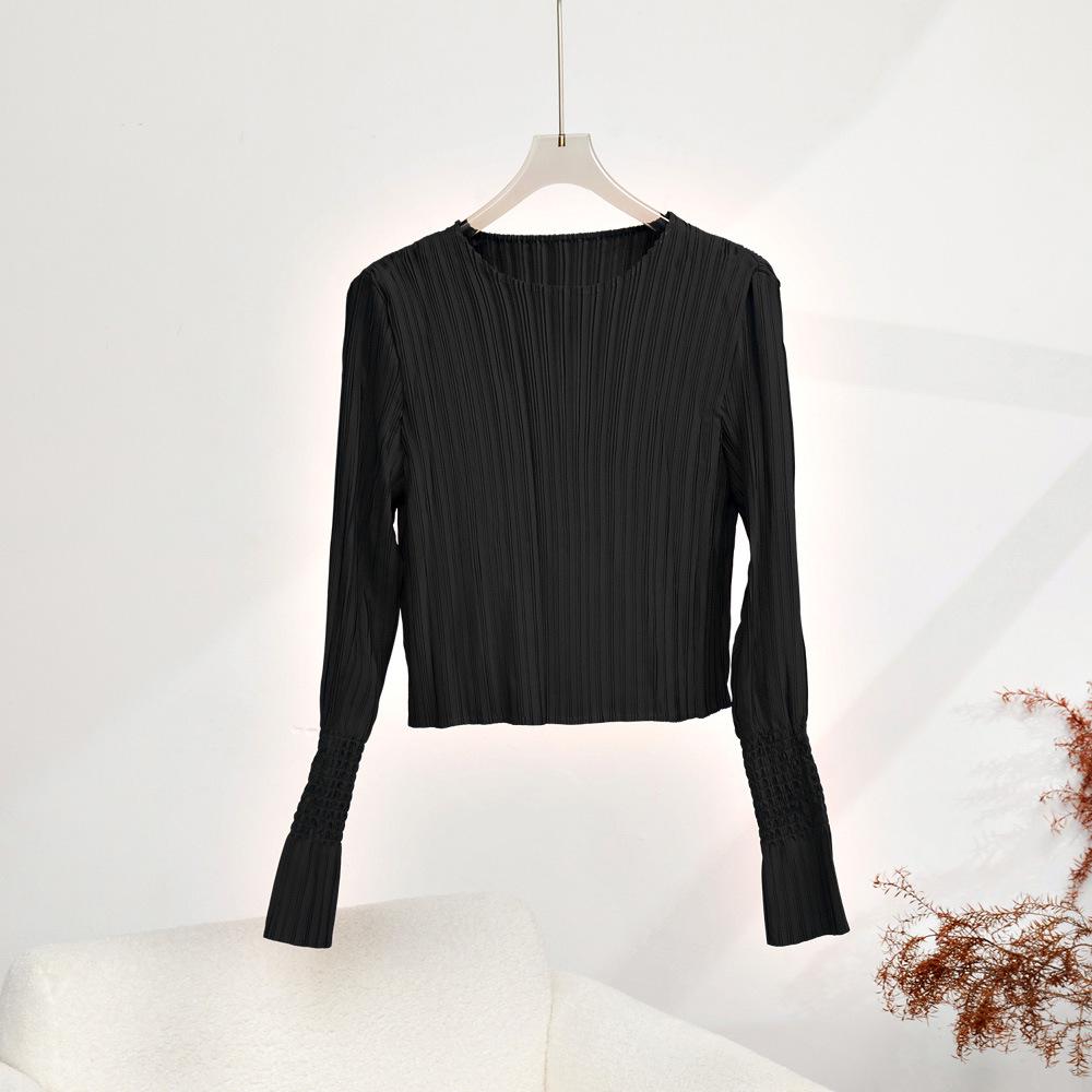 Женский приталенный топ с плиссированными длинными рукавами - Осенний универсальный базовый слой One Size чёрный
Женский приталенный топ с плиссированными длинными рукавами - Осенний универсальный базовый слой One Size чёрный