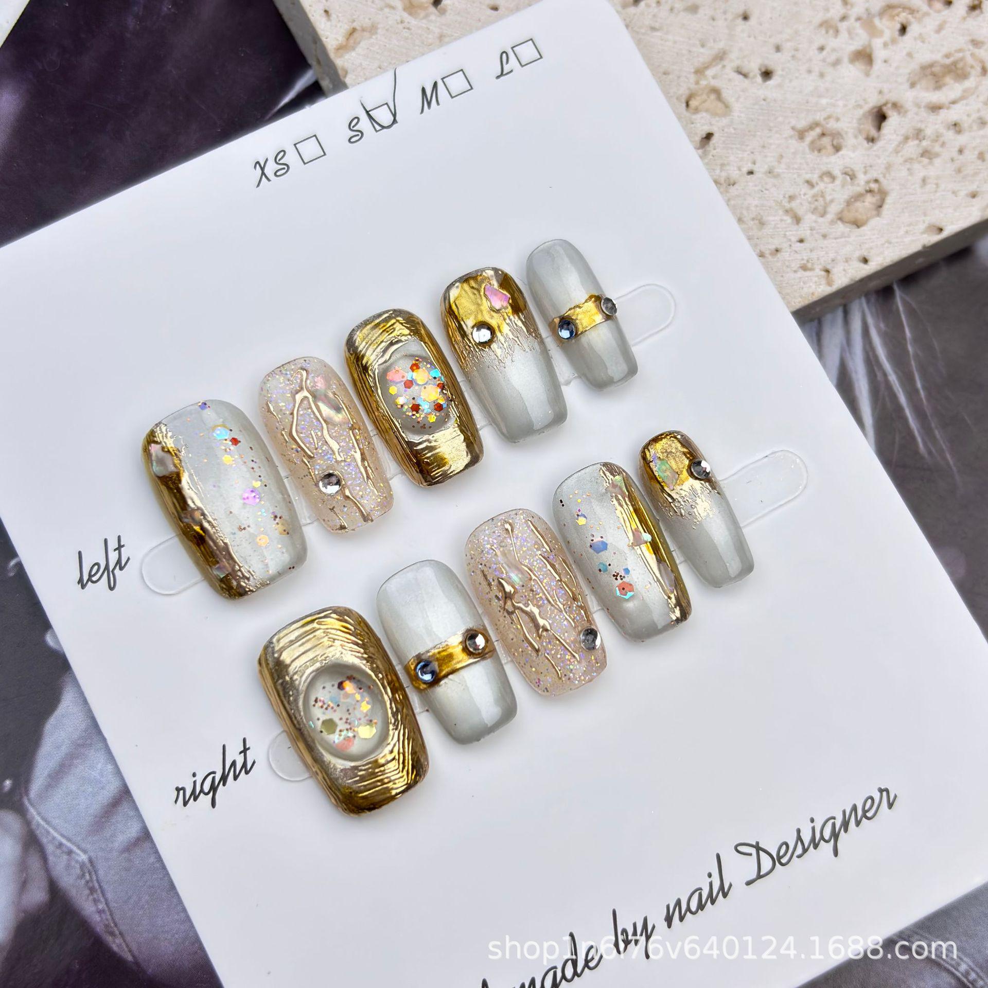 Golden Branch Jade Leaf Handmade Whitening Gel Cat Eye Nail Stickers Short Wearable Nail Pieces Medium
Golden Branch Jade Leaf Handmade Whitening Gel Cat Eye Nail Stickers Short Wearable Nail Pieces Medium
