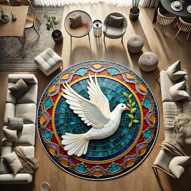 Peace Dove Olive Branch Round Rug, Symbolic Boho Meditation Mat for Mindful Home,Non-Slip Spiritual Decor Gift for Yoga Room Zen Diameter 100cm
Peace Dove Olive Branch Round Rug, Symbolic Boho Meditation Mat for Mindful Home,Non-Slip Spiritual Decor Gift for Yoga Room Zen Diameter 100cm