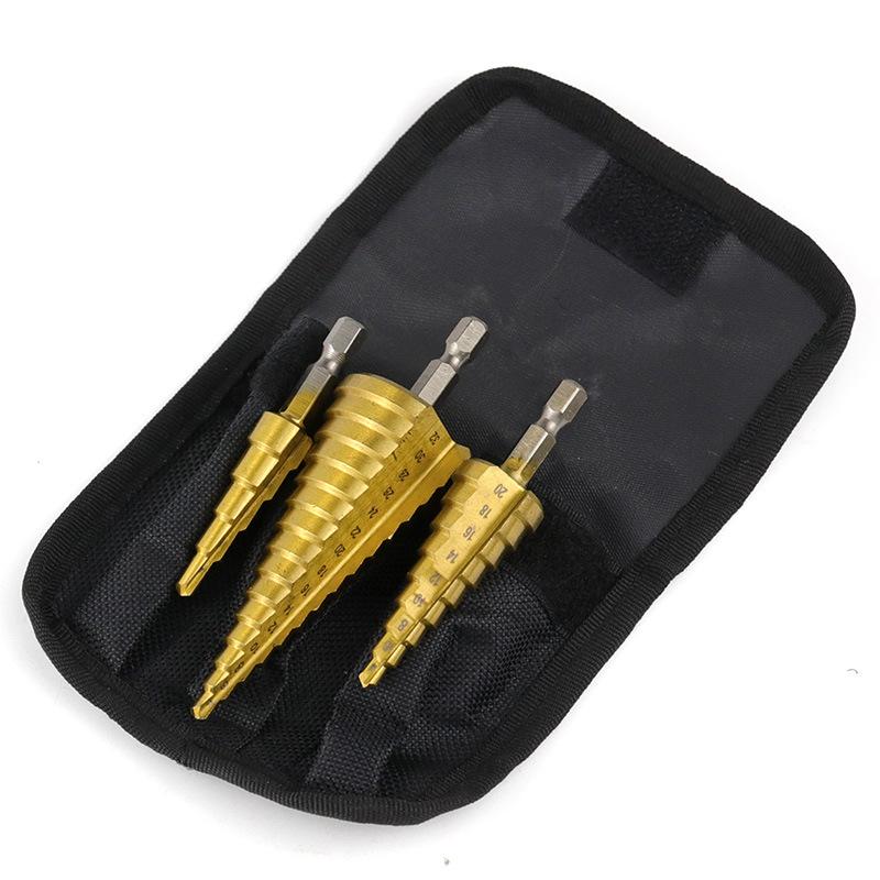 3Pcs/set 4-12mm 4-20mm 4-32mm Bearing Steel Hexagonal Shank Step Drill/pagoda Drill/Fried Dough Twists Drill Board Tapper
3Pcs/set 4-12mm 4-20mm 4-32mm Bearing Steel Hexagonal Shank Step Drill/pagoda Drill/Fried Dough Twists Drill Board Tapper