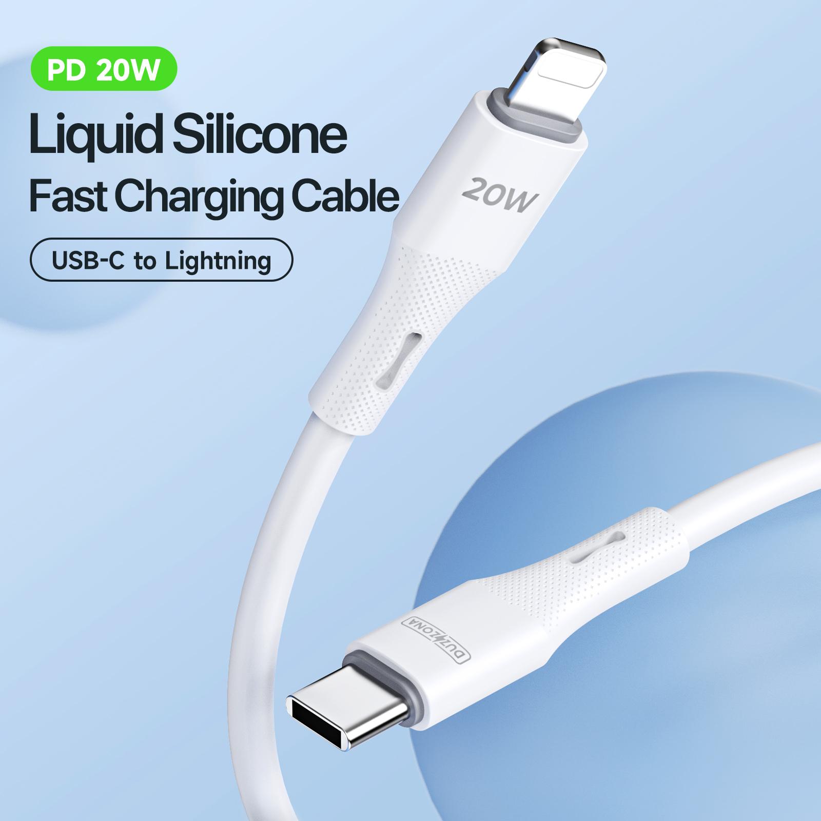 DUZZONA A10 1m PD 20W Charging Cable USB-C to iPhone Liquid Silicone Cord White
DUZZONA A10 1m PD 20W Charging Cable USB-C to iPhone Liquid Silicone Cord White