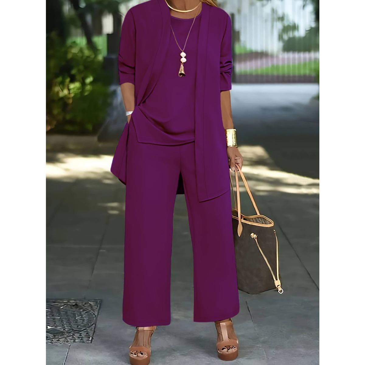 Женский комплект из 3 предметов, кардиган с принтом, топ на бретелях однотонного цвета, повседневные брюки, повседневный комплект 2XL фуксия
Женский комплект из 3 предметов, кардиган с принтом, топ на бретелях однотонного цвета, повседневные брюки, повседневный комплект 2XL фуксия