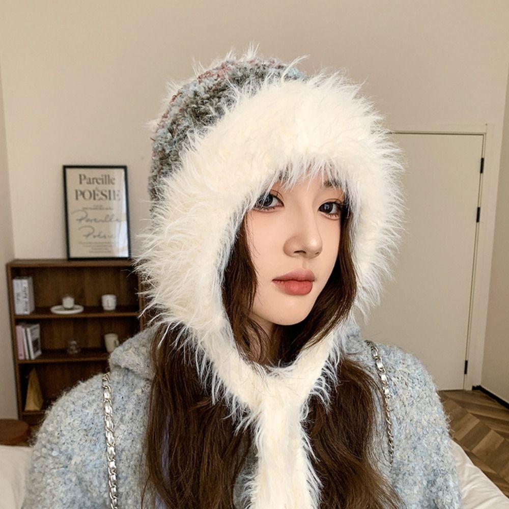 Korean Style Contrasting Color Plush Hat Soft Sweet Knitted Pullover Cap Ear Protection
Korean Style Contrasting Color Plush Hat Soft Sweet Knitted Pullover Cap Ear Protection