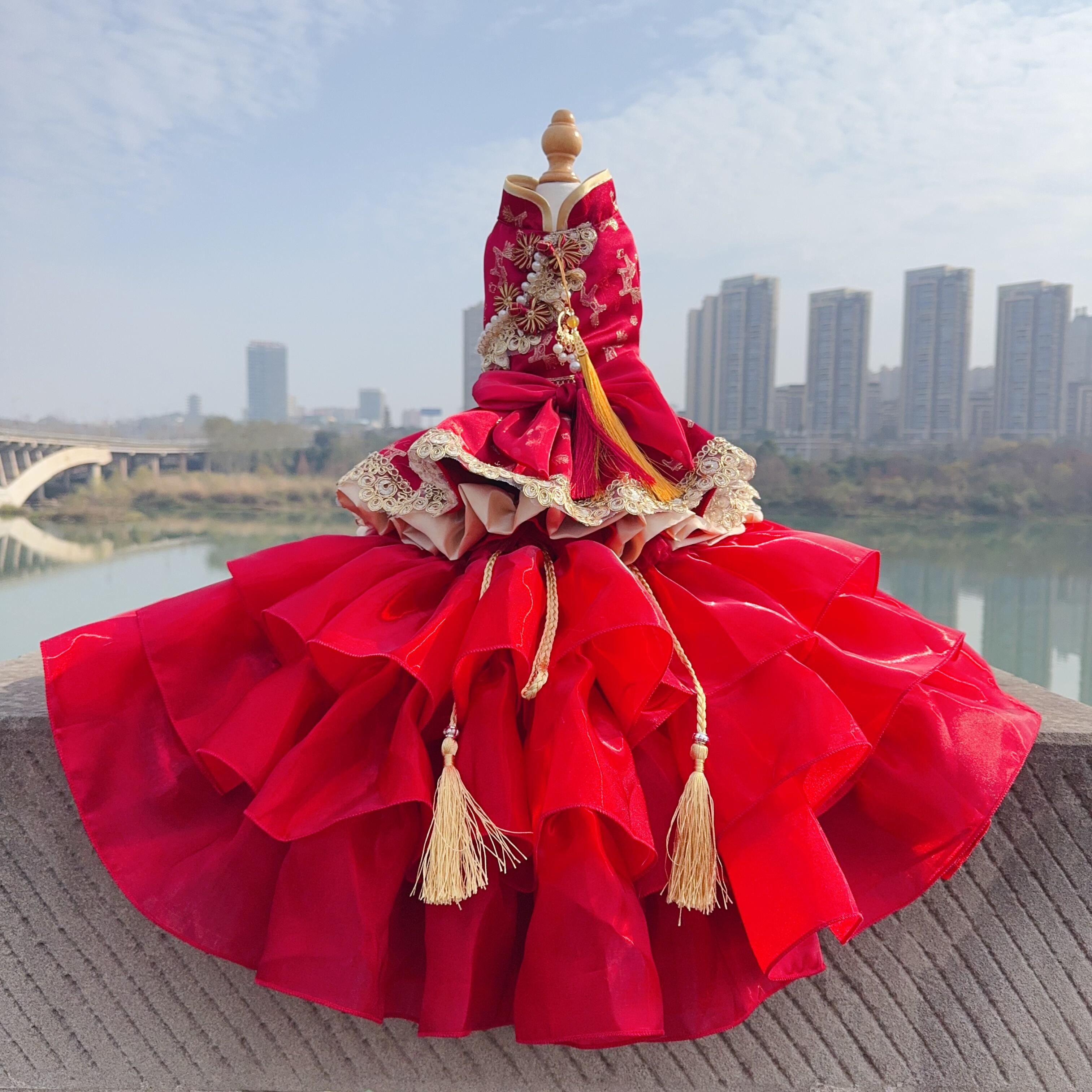 Pet Dog Tiered Dress - Puppy Wedding Dress, Lace Princess Tutu for Wedding Birthday Party, Puppy Formal Apparel 17/29 inch Red XS
Pet Dog Tiered Dress - Puppy Wedding Dress, Lace Princess Tutu for Wedding Birthday Party, Puppy Formal Apparel 17/29 inch Red XS