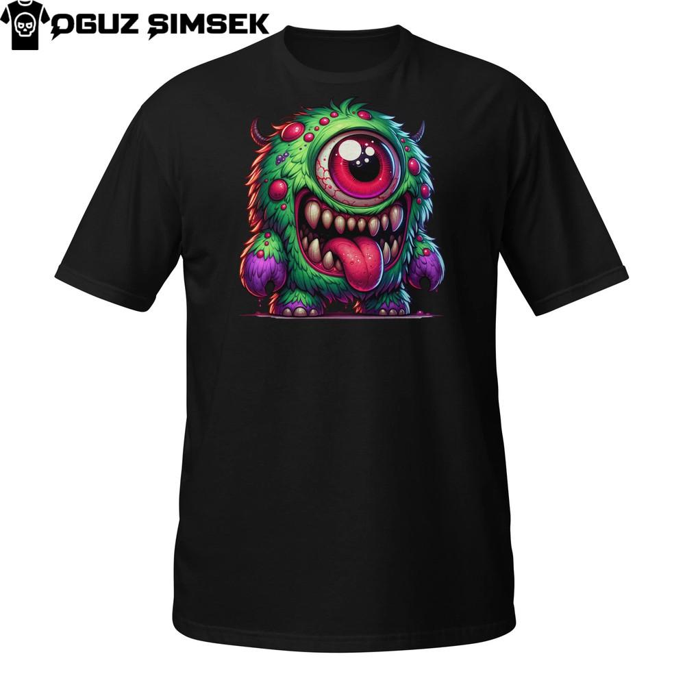 Футболка «Одноглазый монстр» | Слизь язык жутко милый | Смешная мультяшная хоррор футболка L
