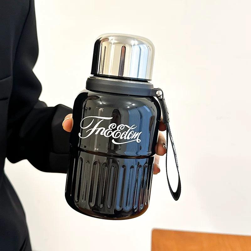 Простая большая емкость изолированная чашка для воды для женщин новая с крышкой женская офисная чашка для чая из нержавеющей стали для мальчиков 600ml