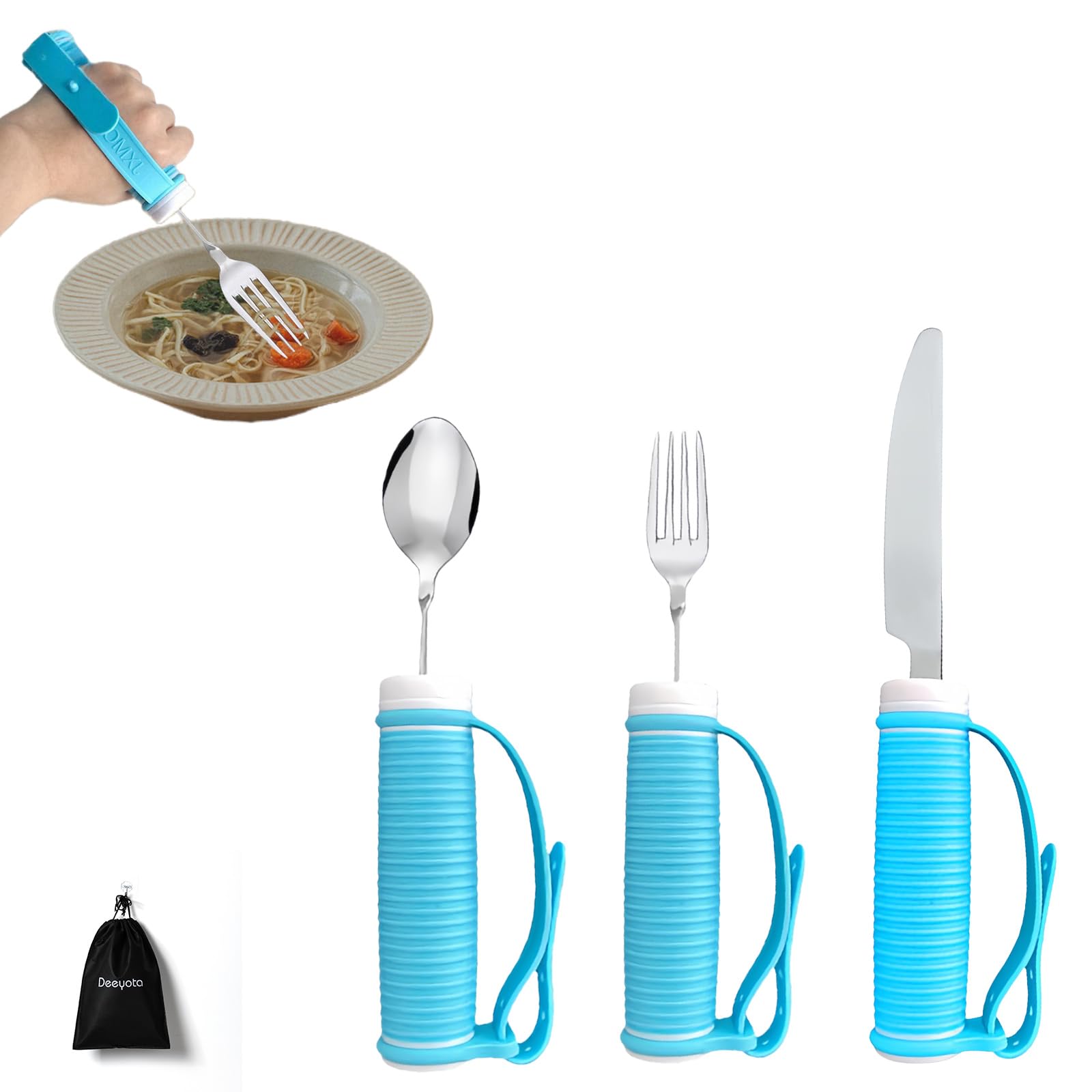DEEYOTA Tableware for the Eating Meal Aid Nursing Easy to Daily Eating Nursing Care Blue Elderly, Aid, Self-Help Support, Spoon, Fork, Spoon, Care, синій
DEEYOTA Tableware for the Eating Meal Aid Nursing Easy to Daily Eating Nursing Care Blue Elderly, Aid, Self-Help Support, Spoon, Fork, Spoon, Care, синій