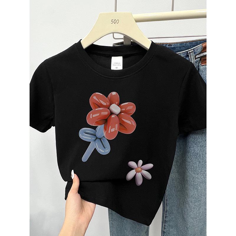 Летний женский топ 2024 года с цветочным принтом, круглым вырезом, приталенного силуэта и короткими рукавами 2XL чёрный
Летний женский топ 2024 года с цветочным принтом, круглым вырезом, приталенного силуэта и короткими рукавами 2XL чёрный